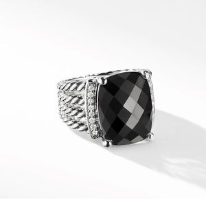 COPY - David Yurman Wheaton Ring Black Onyx & Pace diamonds